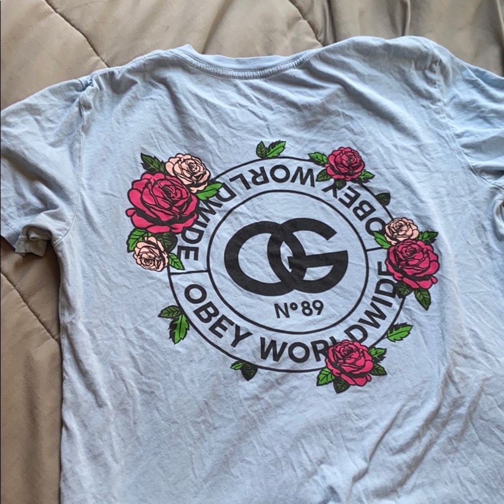 OBEY light blue t shirt